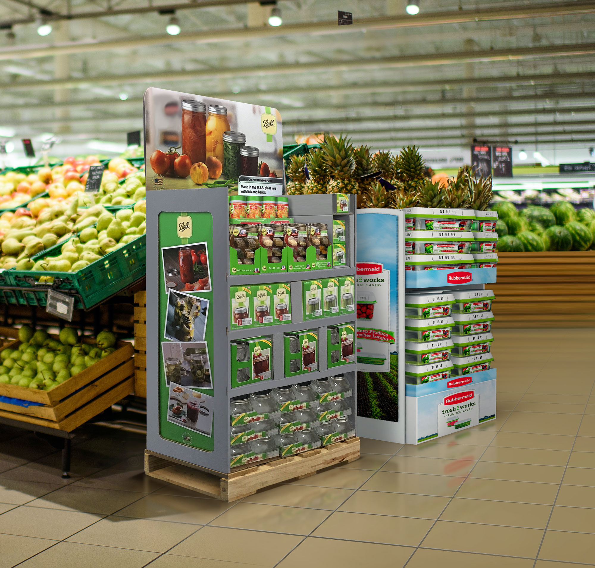 Ball-Rubbermaid-InStore-Display Ball Rubbermaid In store Display 3D Rendering