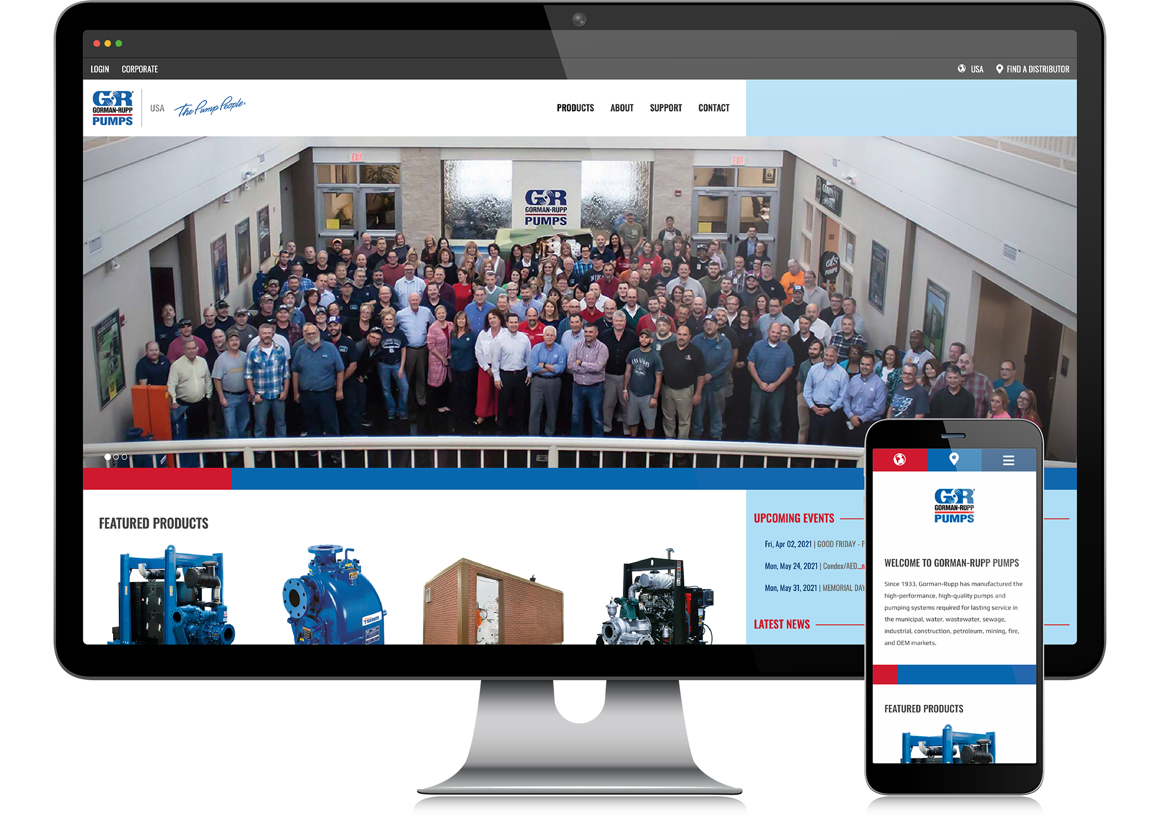 GR-Home-Desktop-Mobile Gorman-Rupp Pumps Website Landing Screens