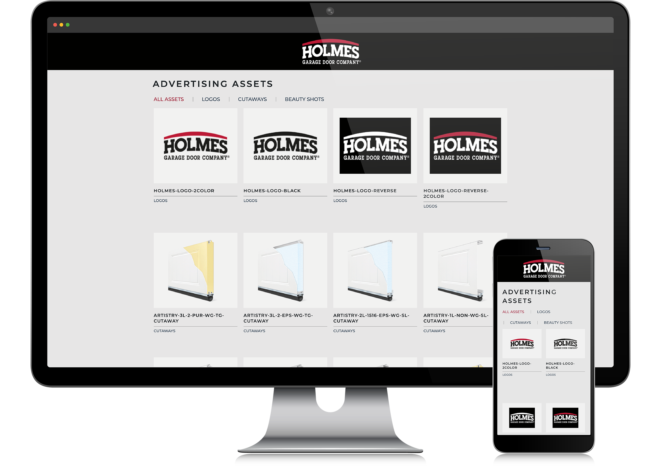 Holmes-Assets-Home-Desktop-Mobile Holmes Garage Door Company Assets Website Landing Screens