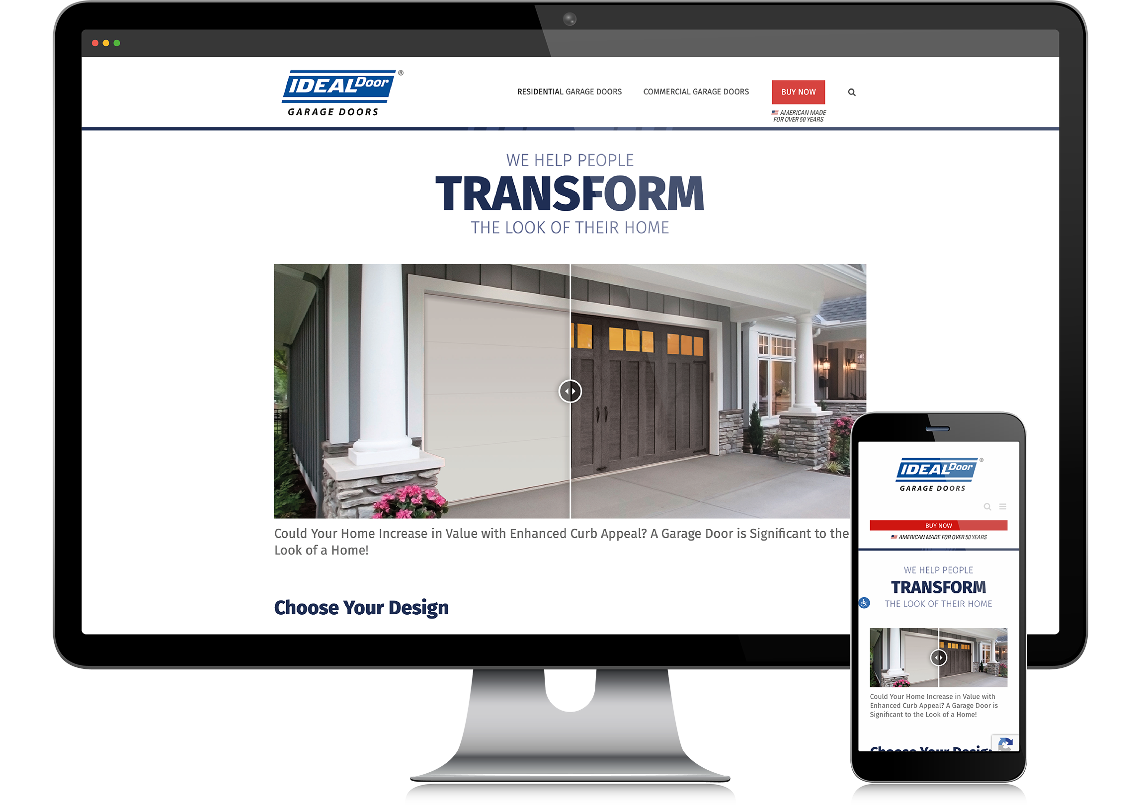 Ideal-Home-Desktop-Mobile Ideal Door Website Landing Screens