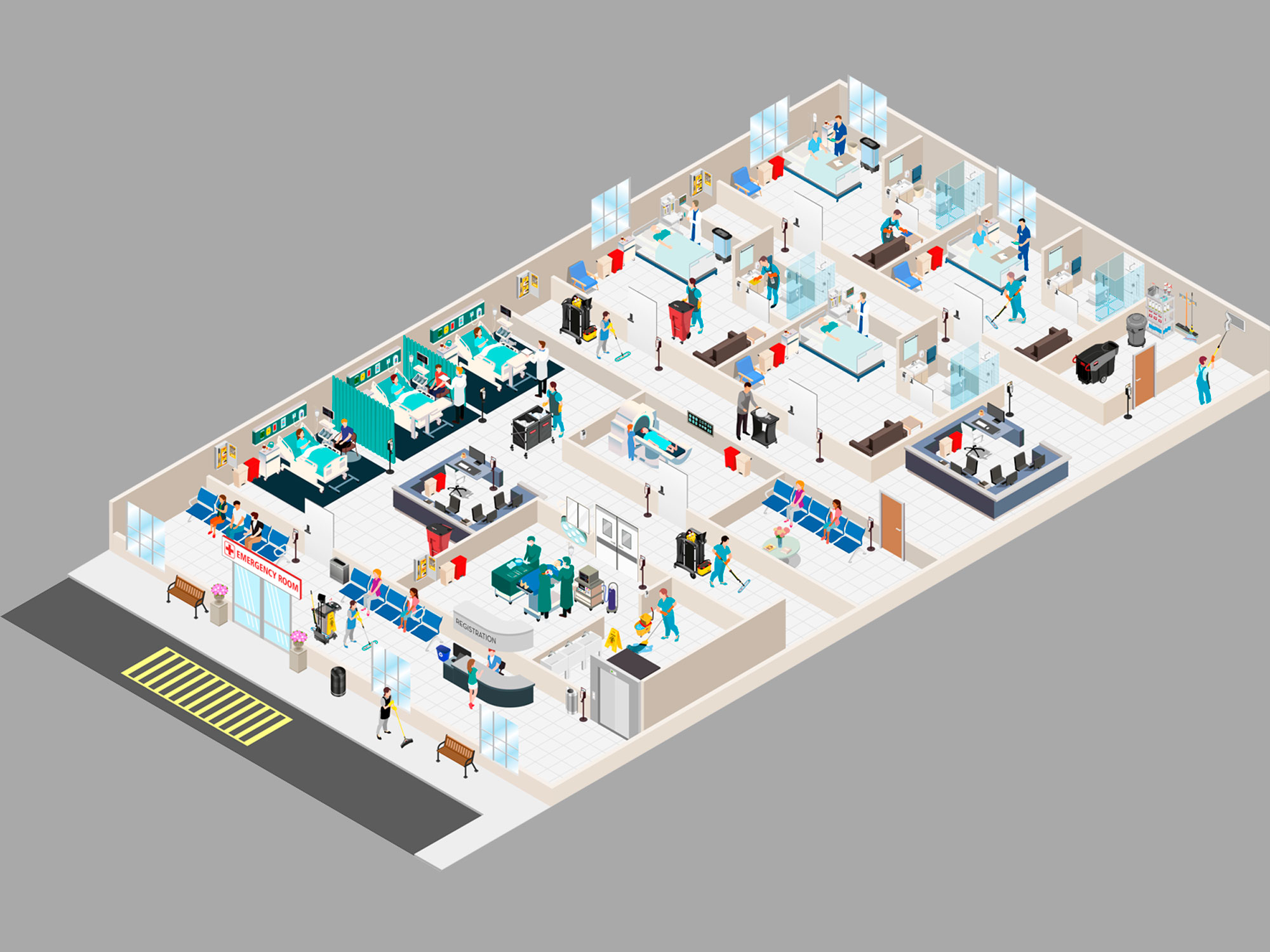 Rubbermaid Commercial Products Healthcare Illustration